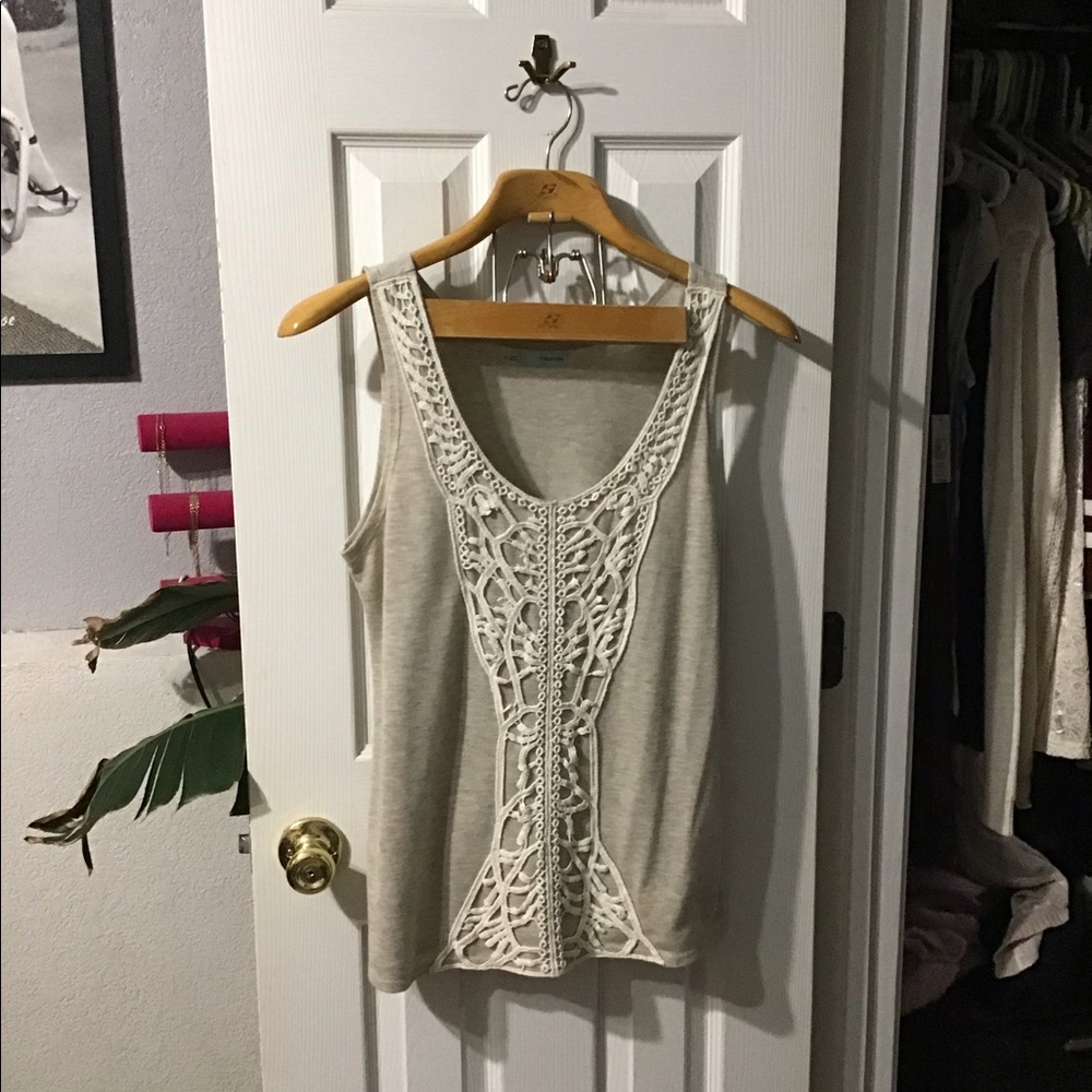 Tan and creme top
